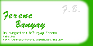 ferenc banyay business card